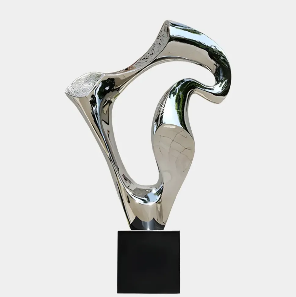Flow Motion 90cm Silver Metal Indoor Sculpture v1