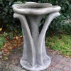 Flower Design Stone Garden Bird Bath