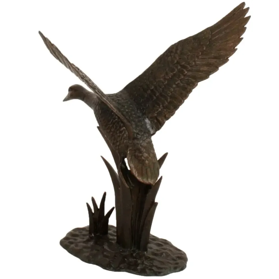 Flying Duck Bronze Metal Garden Ornament