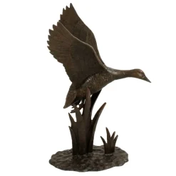 Flying Duck Bronze Metal Garden Ornament