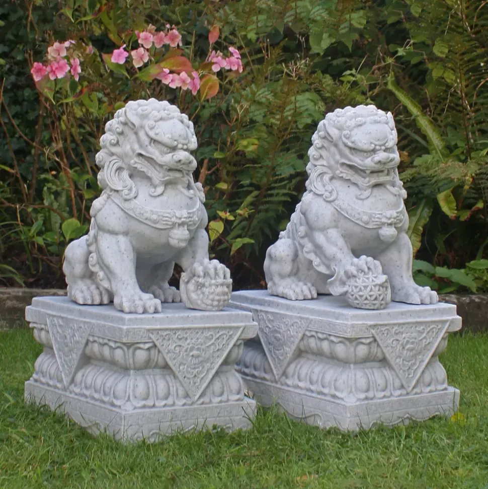 Foo Dogs 45cm Granite Chinese Garden Statues