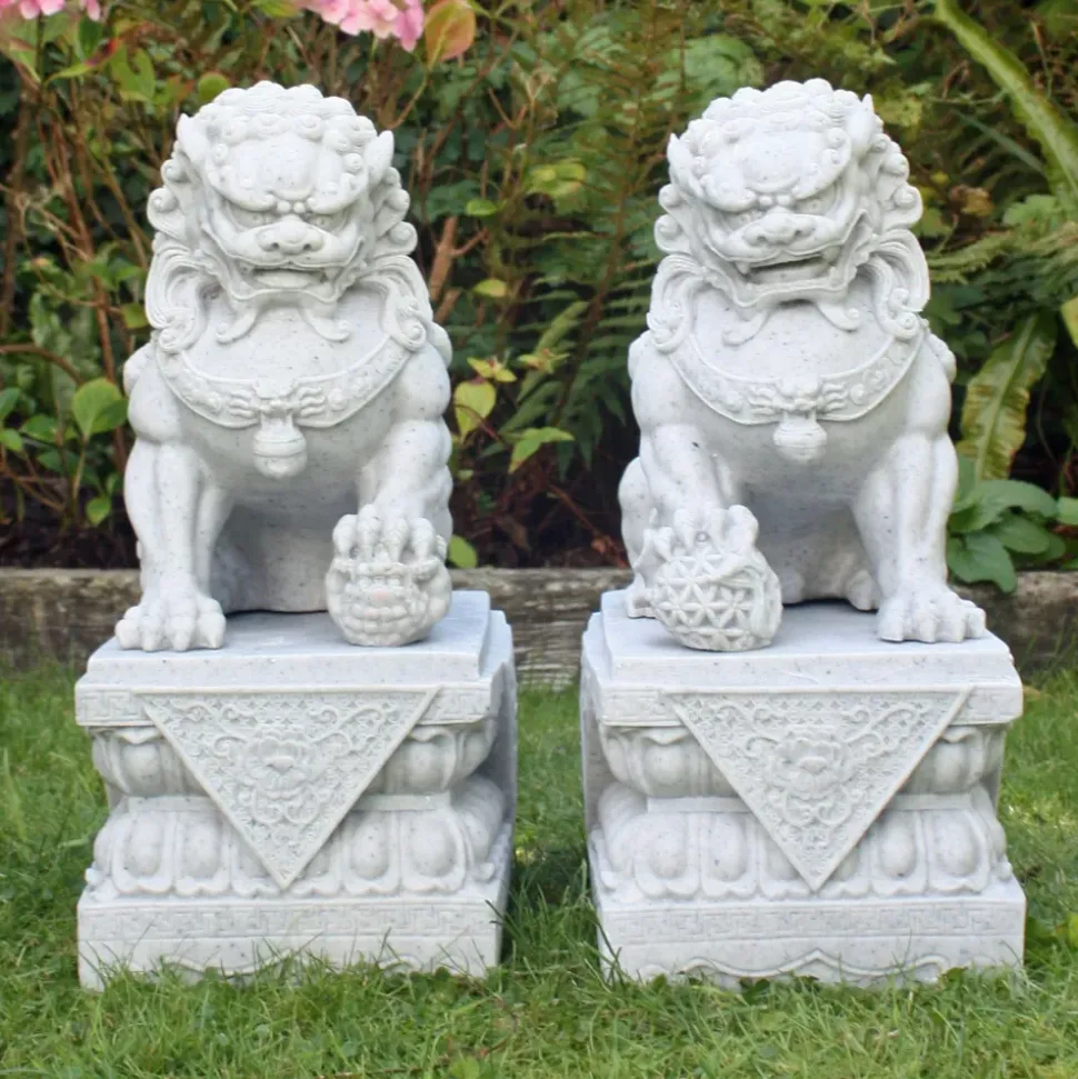 Foo Dogs 45cm Granite Chinese Garden Statues