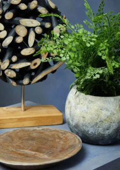 Forest Orb 35cm Black Wood Indoor Sculpture