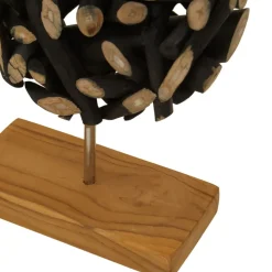 Forest Orb 35cm Black Wood Indoor Sculpture