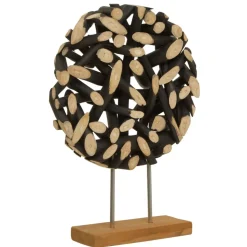 Forest Orb 50cm Black Wood Indoor Sculpture