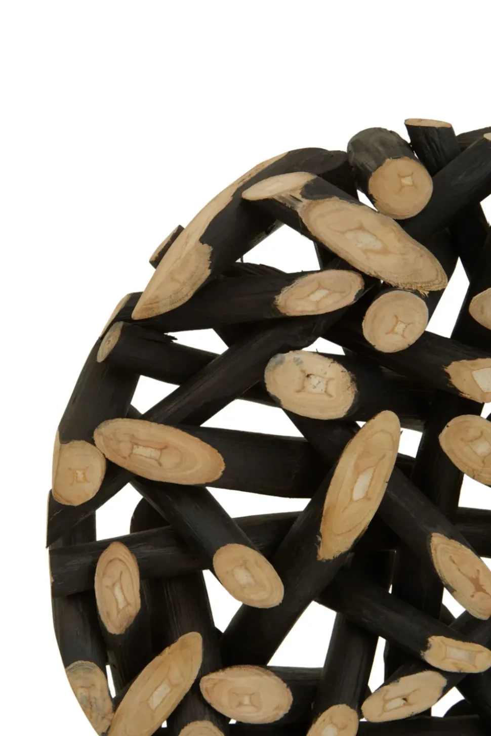 Forest Orb 50cm Black Wood Indoor Sculpture