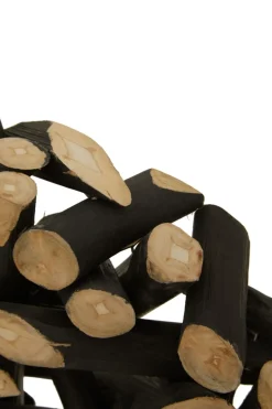 Forest Orb 50cm Black Wood Indoor Sculpture