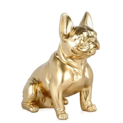 French Bulldog 40cm Gold Resin Indoor Sculpture