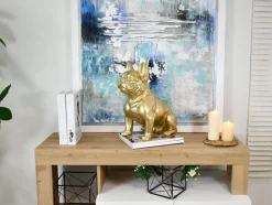 French Bulldog 40cm Gold Resin Indoor Sculpture