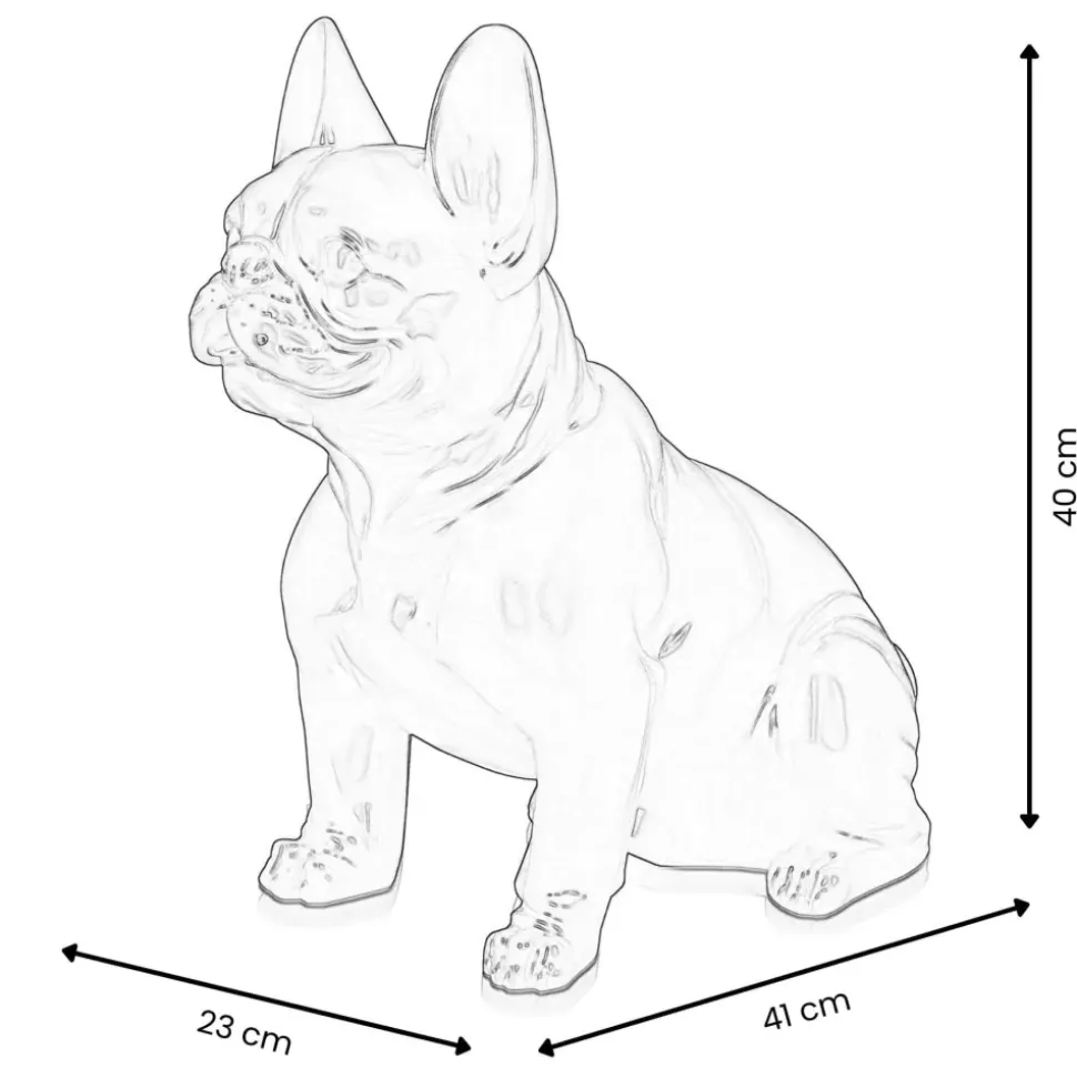 French Bulldog 40cm Gold Resin Indoor Sculpture