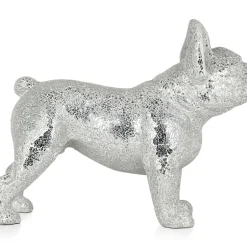 French Bulldog 38cm Silver Resin Indoor Sculpture