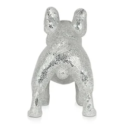 French Bulldog 38cm Silver Resin Indoor Sculpture