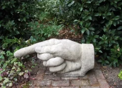 Giant Hand Pointing Left Stone Garden Statue