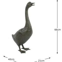 Goose 66cm Bronze Metal Garden Ornament