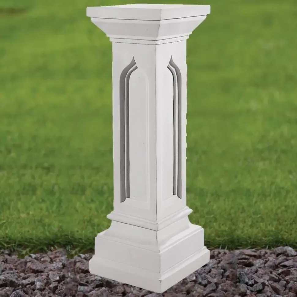 Gothic 69cm Marble Resin Garden Pedestal