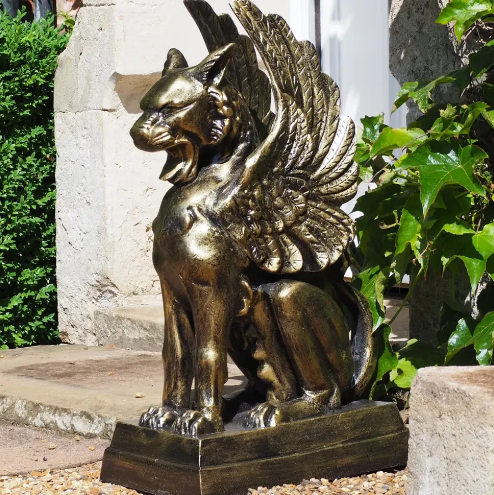 Gothic Griffin Bronze Metal Garden Statue