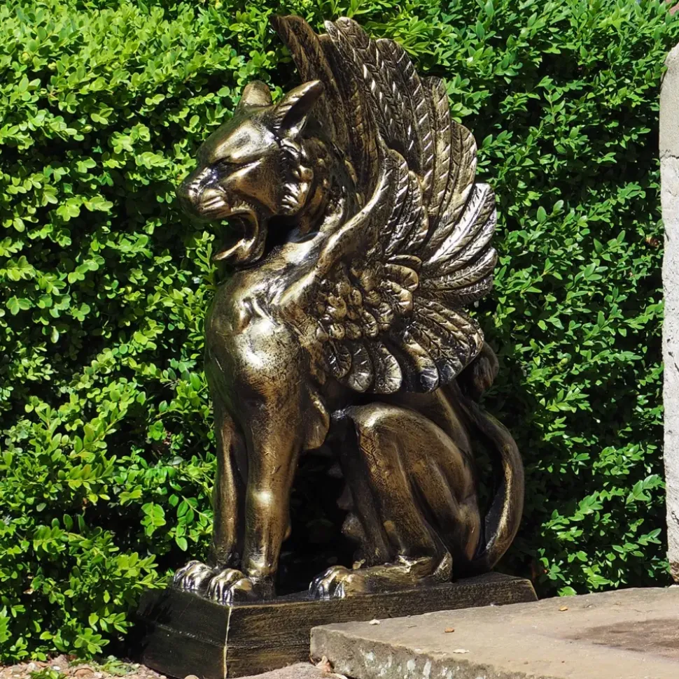Gothic Griffin Bronze Metal Garden Statue