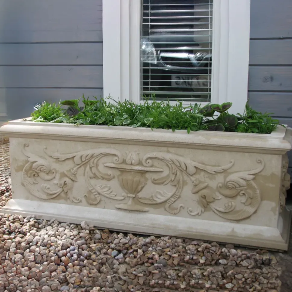 Grand Athena Trough Stone Garden Planter