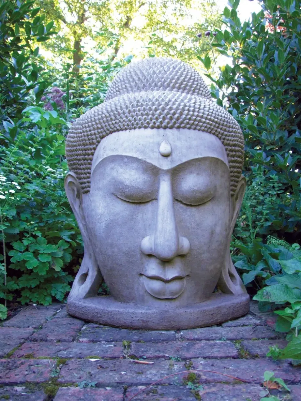 Grand Buddha Head Stone Garden Statue