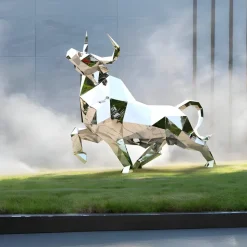 Grand Bull 120cm Geometric Metal Garden Sculpture