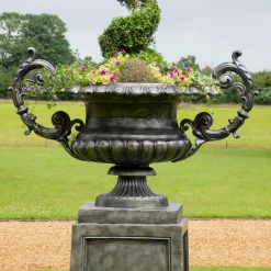 Grand Cheshire Urn Bronze Metal Garden Planter