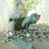 Grand Cranes Bronze Metal Garden Ornaments