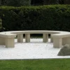 Grand Curved Modern Stone Garden Bench
