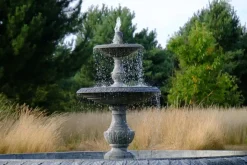 Grand Double Tier 4m Emerald Marble Stone Water Fountain Feature