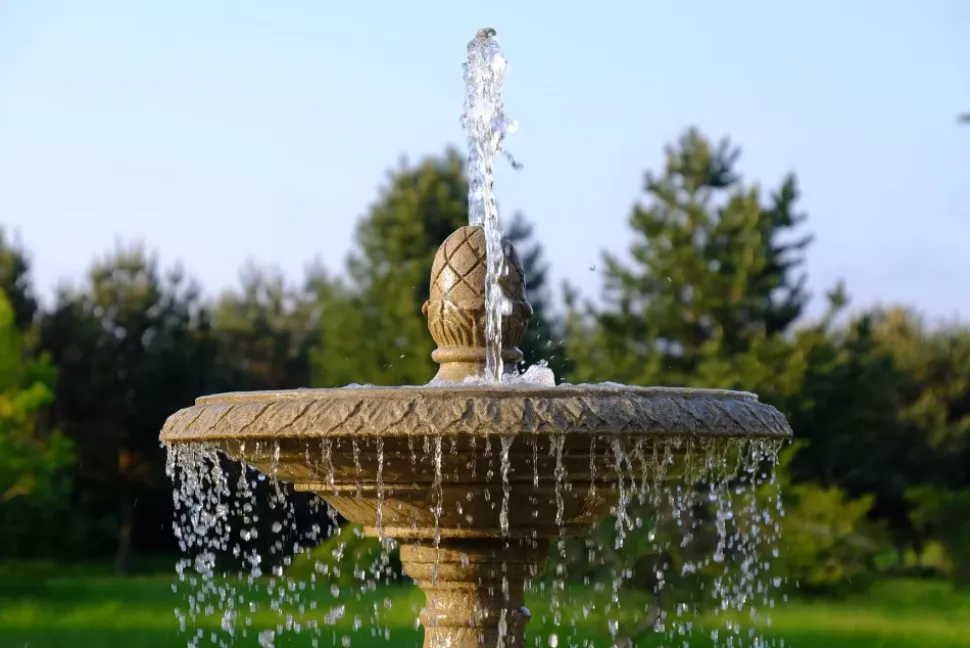 Grand Double Tier 4m Sandstone Stone Water Fountain Feature