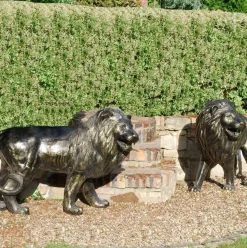 Grand Lions Bronze Metal Garden Statues