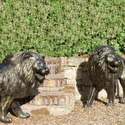 Grand Lions Bronze Metal Garden Statues