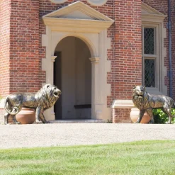 Grand Lions Bronze Metal Garden Statues
