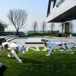 Grand Panther 87cm Geometric Metal Garden Sculpture