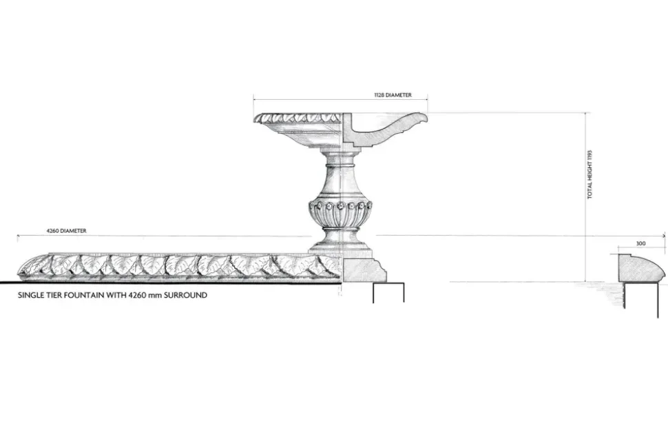Grand Single Tier 4m Emerald Marble Stone Water Fountain Feature