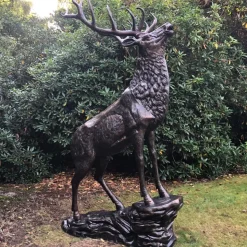 Grand Stag Life-Size 292cm Metal Bronze Garden Statue