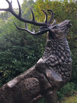 Grand Stag Life-Size 292cm Metal Bronze Garden Statue