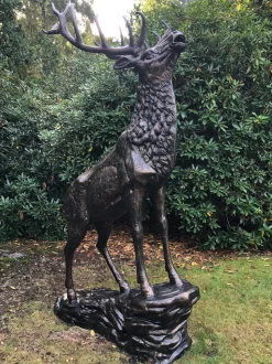 Grand Stag Life-Size 292cm Metal Bronze Garden Statue