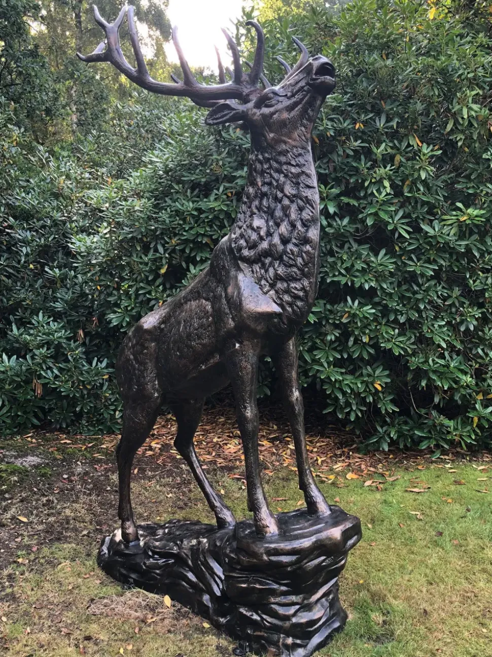 Grand Stag Life-Size 292cm Metal Bronze Garden Statue