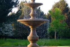 Grand Triple Tier 4m Sandstone Stone Water Fountain Feature