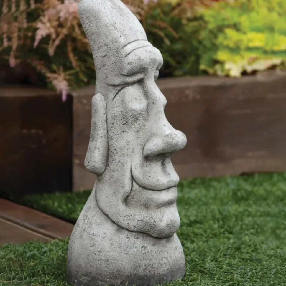 Grandad Easter Island Head Stone Garden Ornament