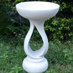 Grasmere Contemporary Marble Resin Garden Birdbath
