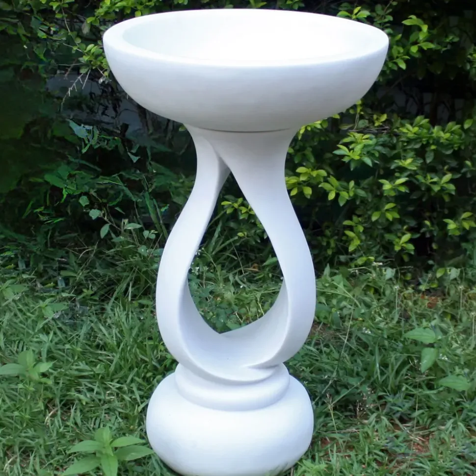 Grasmere Contemporary Marble Resin Garden Birdbath