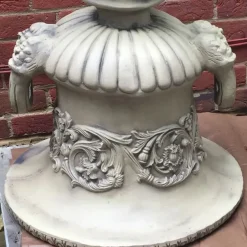 Grecian Stone Garden Planter Urn on Pedestal
