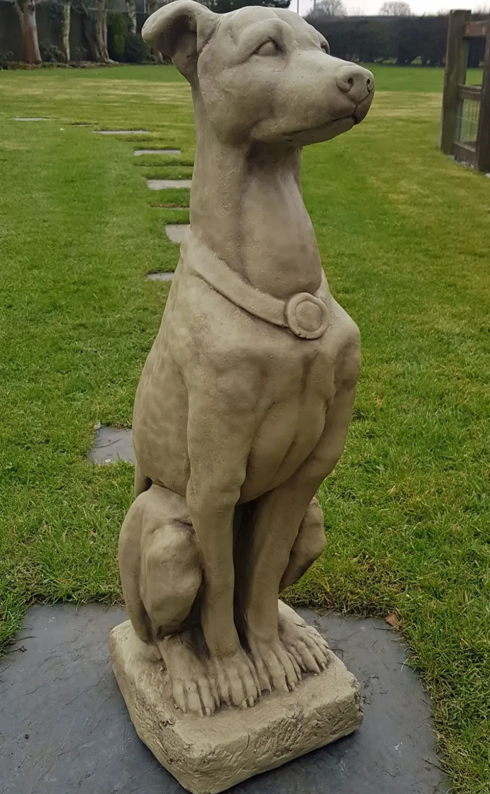 Greyhound 90cm Stone Garden Statue