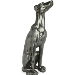 Guardian Greyhound 81cm Anthracite Resin Indoor Sculpture
