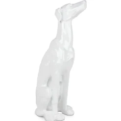 Guardian Greyhound 81cm White Resin Indoor Sculpture