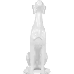 Guardian Greyhound 81cm White Resin Indoor Sculpture