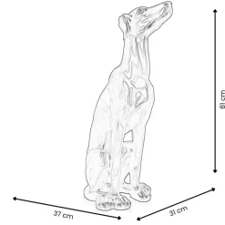 Guardian Greyhound 81cm White Resin Indoor Sculpture