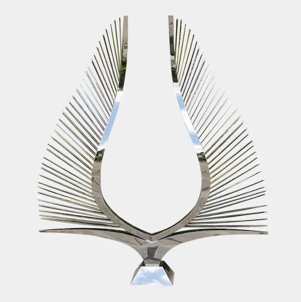 Harmonic Wings 200cm Silver Metal Garden Sculpture
