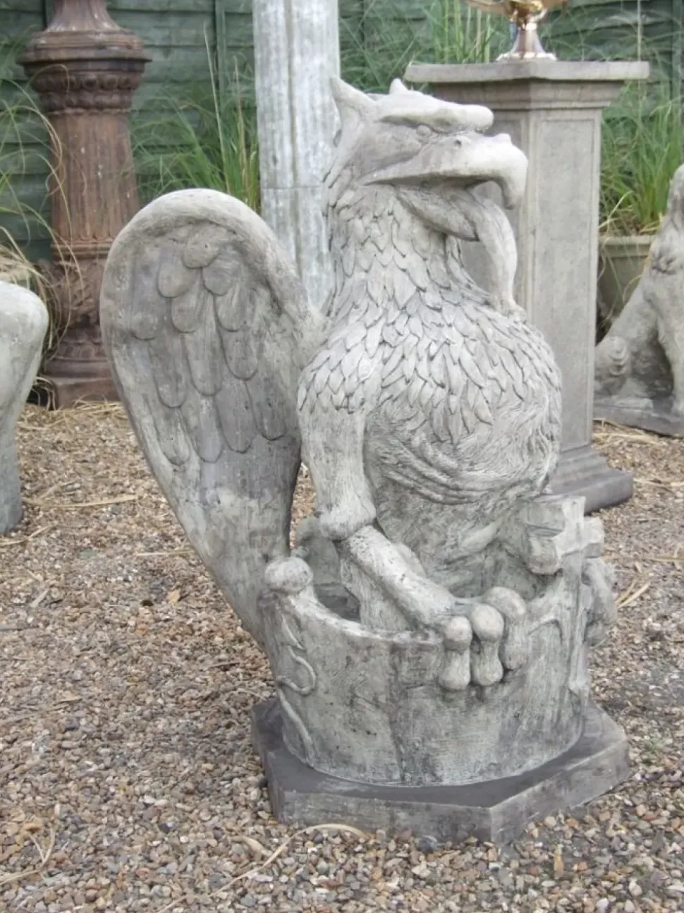 Heraldic Griffin Stone Garden Statue